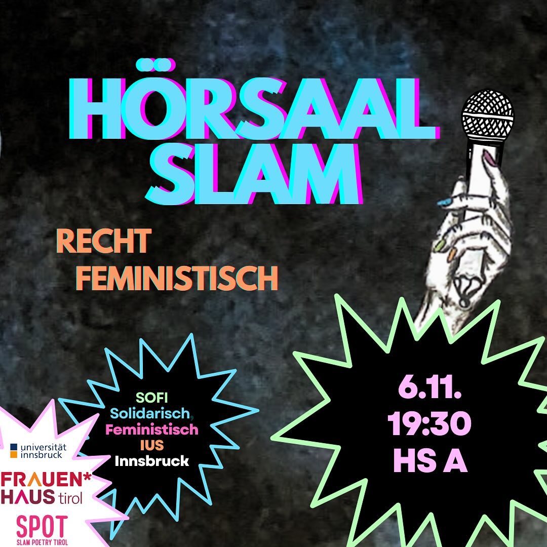 sofi-hörsaal-slam - ankündigung quadratisch instagrampost mit wichtigen infos zur veranstaltung